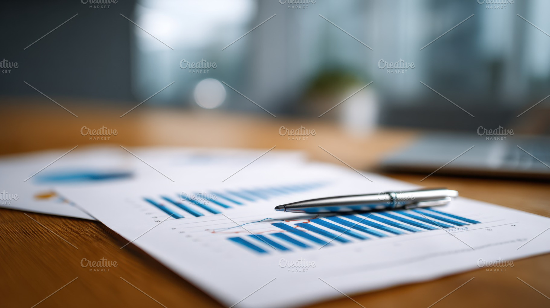 Charts and reports on a wooden table, a Photo by Beautiful things