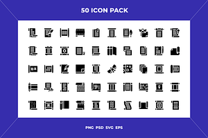 Scroll and paper icons, an Outline Icon by Wencory