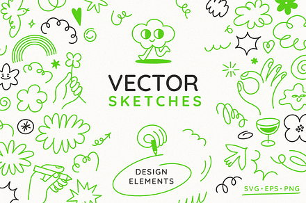 Vector sketches, design elements, a Graphic by venimo