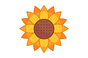 Sunflower Illustration Icon, an Icon by Pexelpy