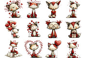 Valentine Fox Clipart, an Illustration by Designking (Thumbnail 3 of 5)