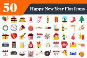 Happy New Year Flat Icons Bundle, an Outline Icon by EllaMaiyaali (Thumbnail 1 of 3)