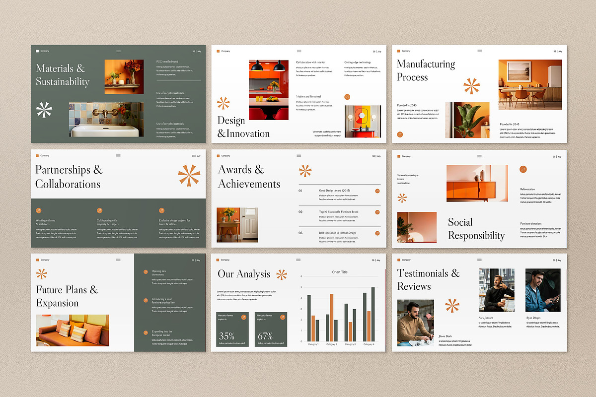 White Green Furniture Company PPT, a Presentation Template by graphicook (Photo 2 of 4)