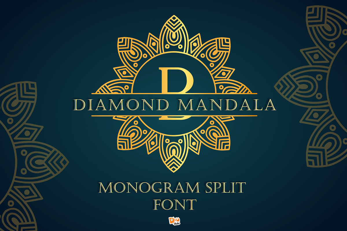 Diamond Mandala Monogram, a Symbol Font by Dm Studio (Photo 1 of 8)
