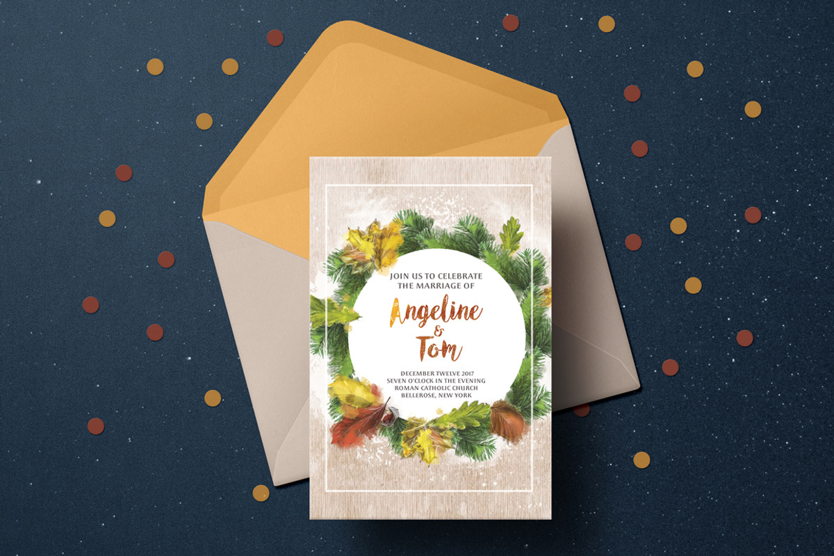 Warm Autumn Wedding Invitation Suite, an Invitation Template by land art (Photo 1 of 6)
