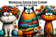 Whimsical Easter Cat Clipart PNG, an Illustration by Dream Creation (Thumbnail 1 of 6)