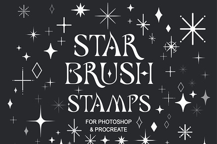 28 Star stamps procreate & photoshop, a Brush Add-On by Lucieduclosart