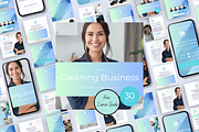 CLEANING BUSINESS INSTAGRAM POSTS, a Social Media Template by Daring Digies (Thumbnail 1 of 8)