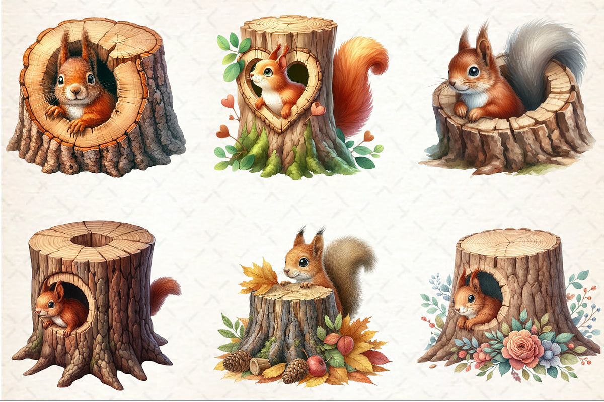 Squirrel Peeping Hole Clipart, an Illustration by Rose Art (Photo 3 of 7)