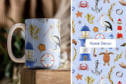 Mediterranean Coastal Summer Pattern, a Decorative Illustration by AnitaPol (Thumbnail 10 of 16)