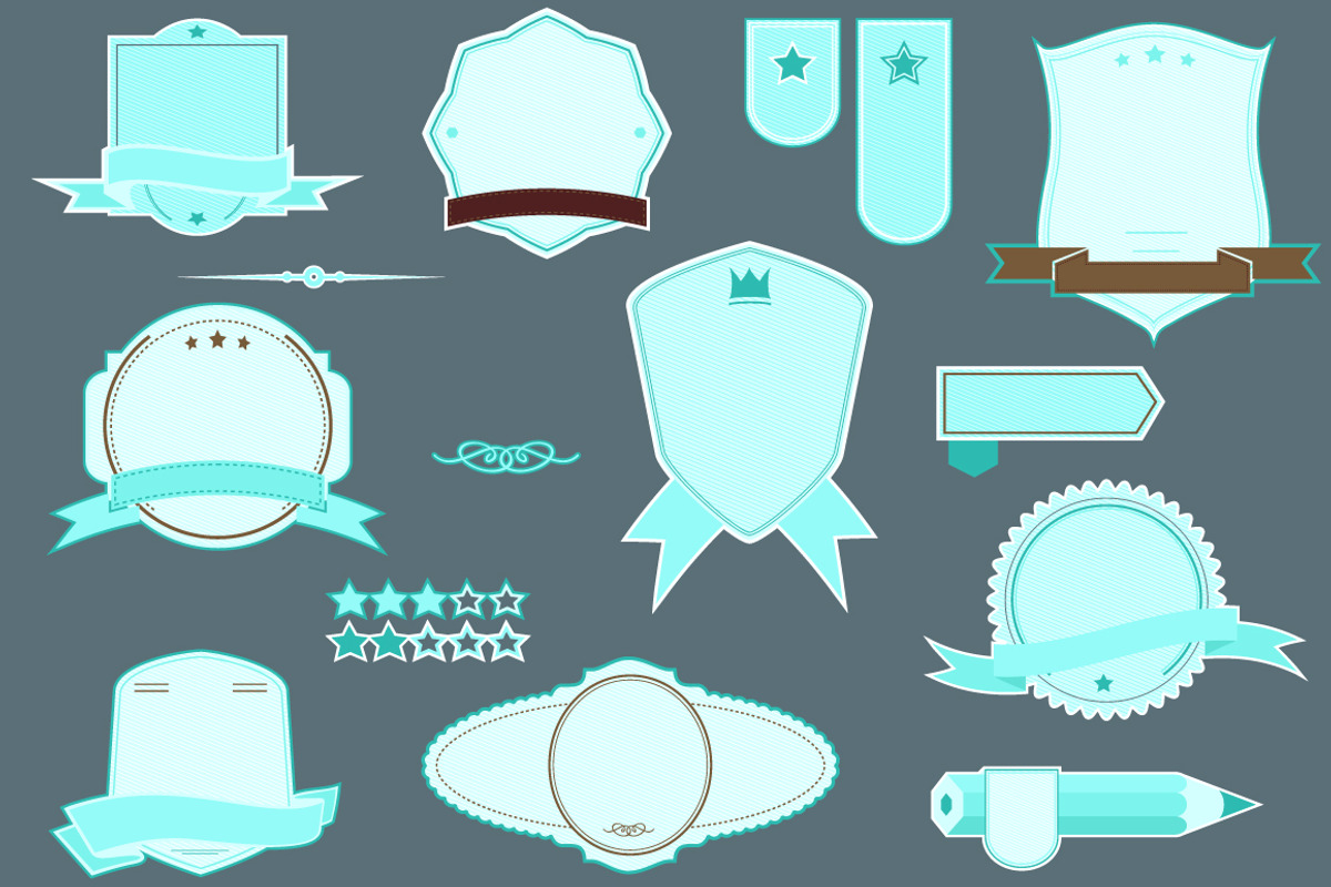 retro banner ribbons frames pack 1 preview 3