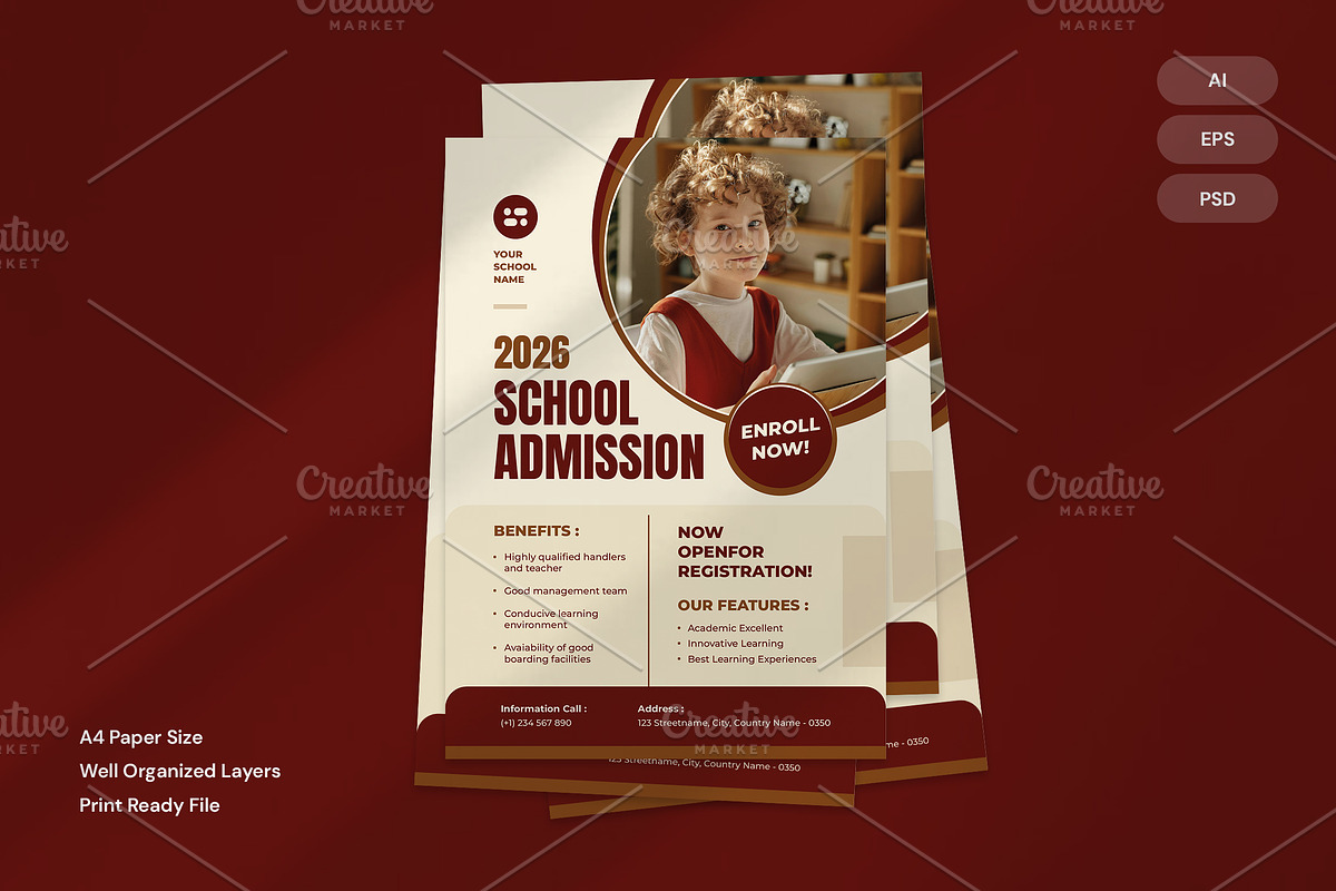 School Admission - Flyer preview 3