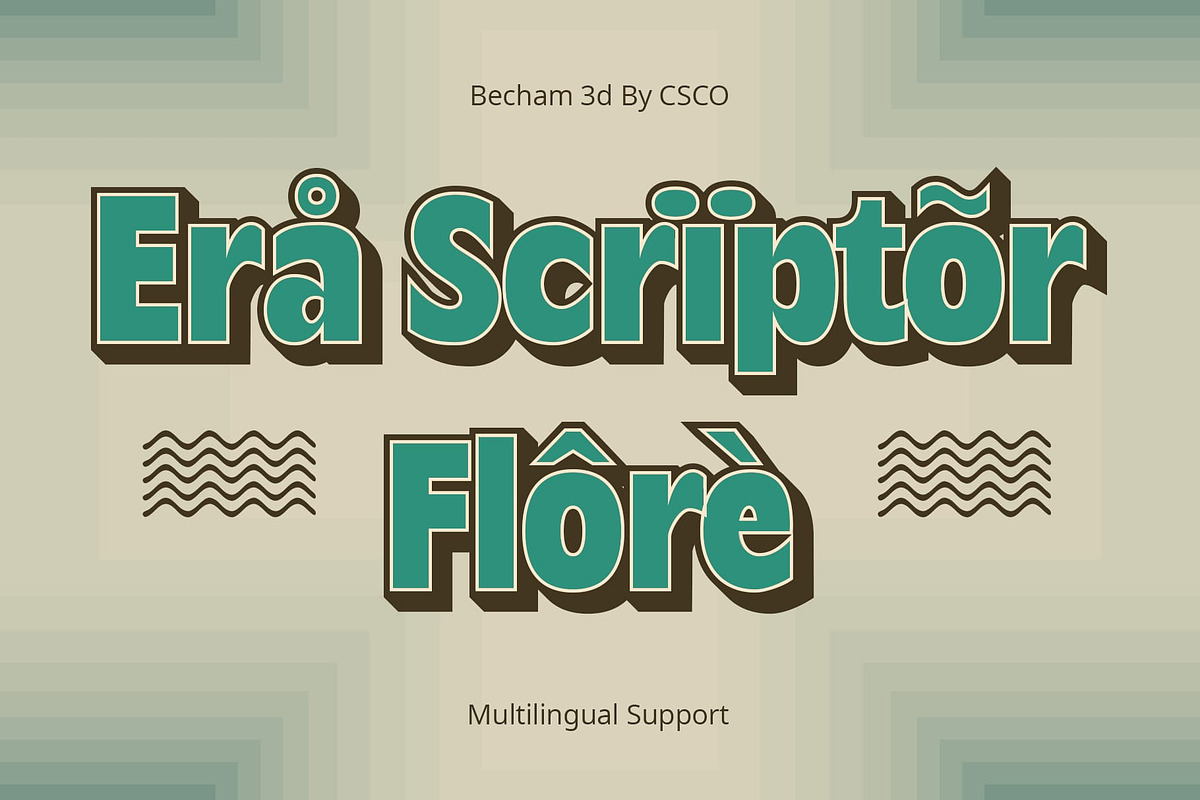 Becham 3D, a Sans Serif Font by Craft Supply Co. (Photo 7 of 8)