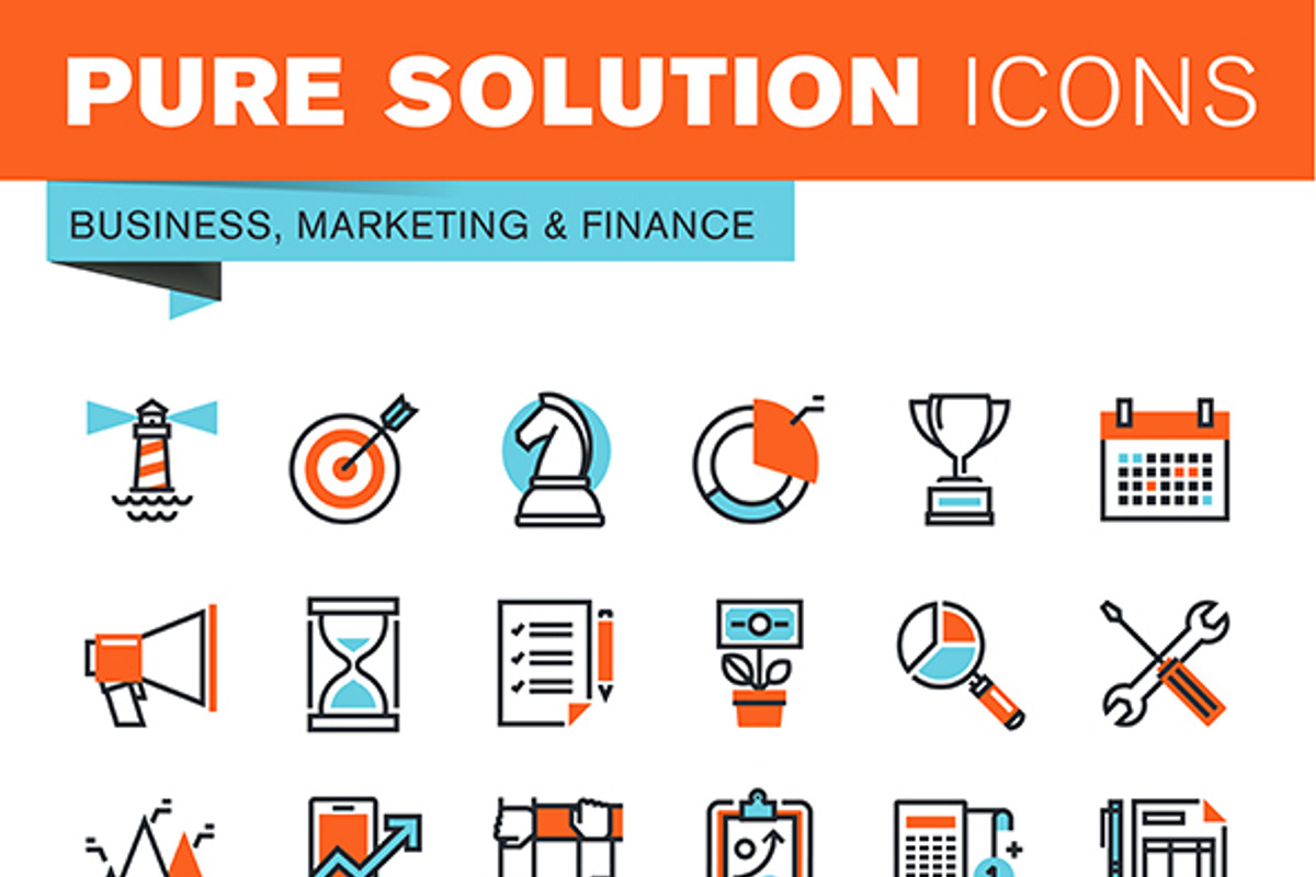Set of Thin Line Icons of Finance, an Outline Icon by PureSolution