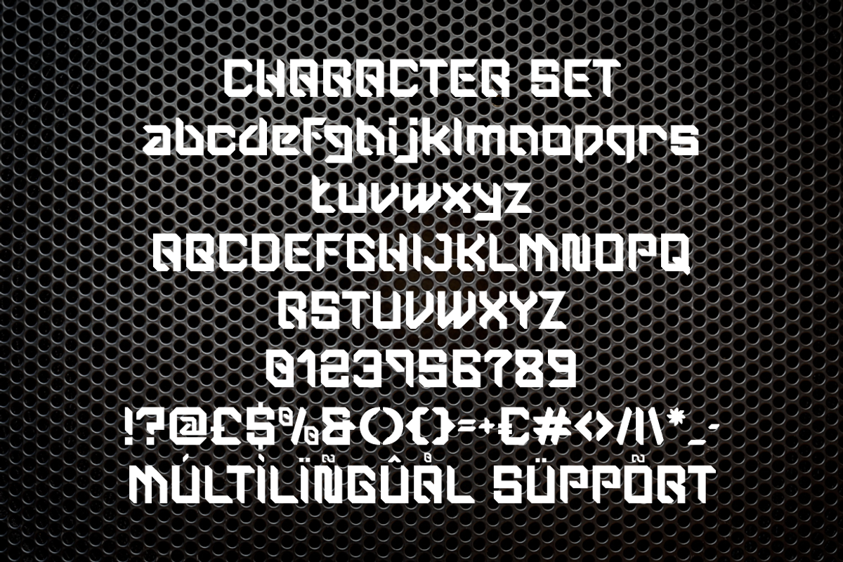 Steel Frame Modern Industrial Font, a Font by PutraCetol Studio (Photo 5 of 5)