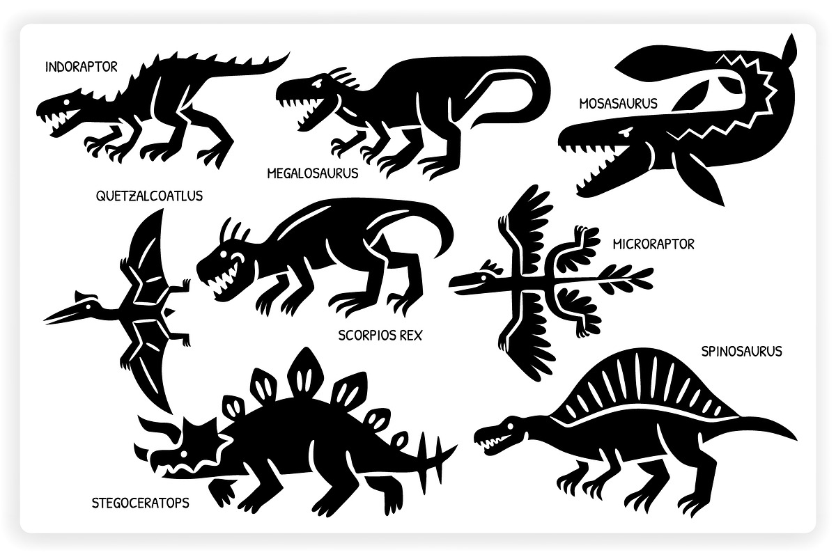 38 Dinosaur Elements x3 Styles, a Graphic by monkik (Photo 14 of 22)