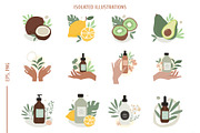 Organic Cosmetic. Bottle Plants, a Healthcare Illustration by ms Julia Nova (Thumbnail 6 of 7)