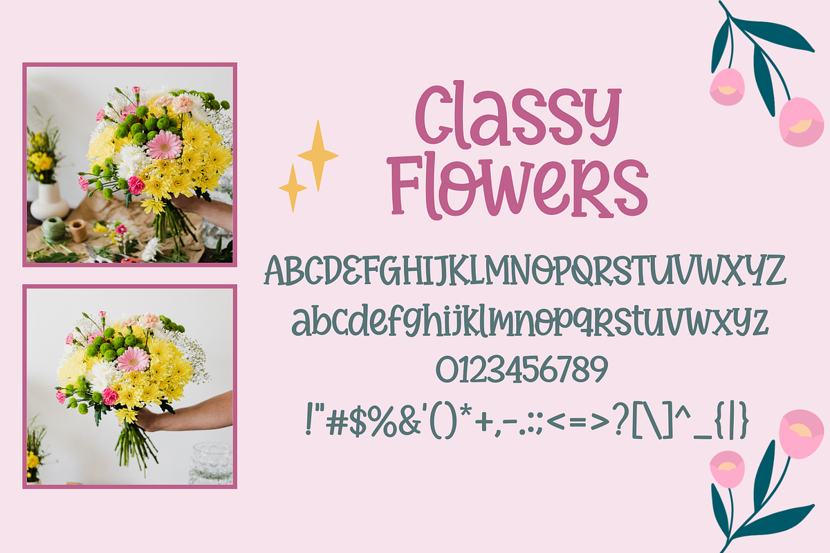 Classy Flowers - a Quirky Font, a Font by Ali Hamidi (Photo 8 of 9)