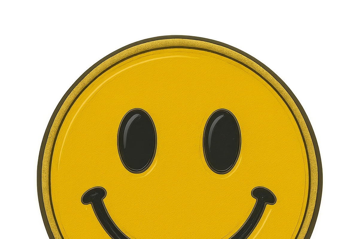 Smiley face enamel pin isolated on t, an Illustration by Dvoevnore photos