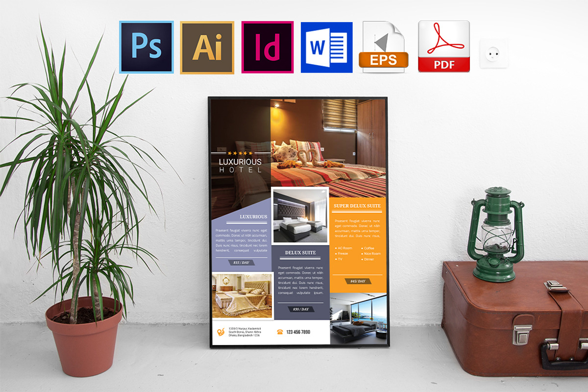 10 Hotel Poster Bundle 90% OFF, a Flyer Template by Imagine Design Studio (Photo 3 of 12)