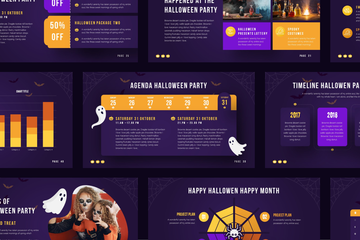 Halloween Party Powerpoint Template, a Presentation Template by Brandearth RRGraph (Photo 3 of 8)