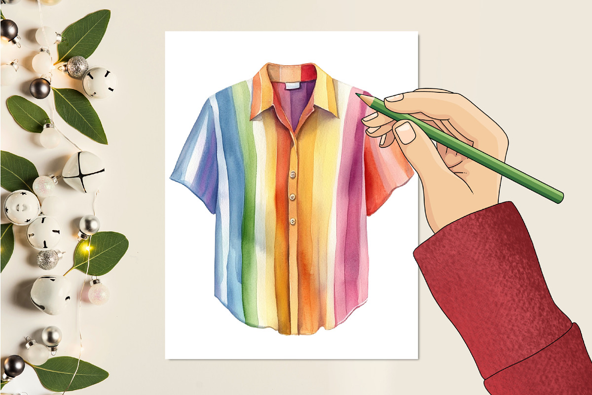 Summer Beach Line Art Doodles, a Seasonal Illustration by CitraGraphics (Photo 5 of 6)