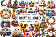 Groovy Retro Halloween Clipart, an Illustration by Designworld (Thumbnail 1 of 5)