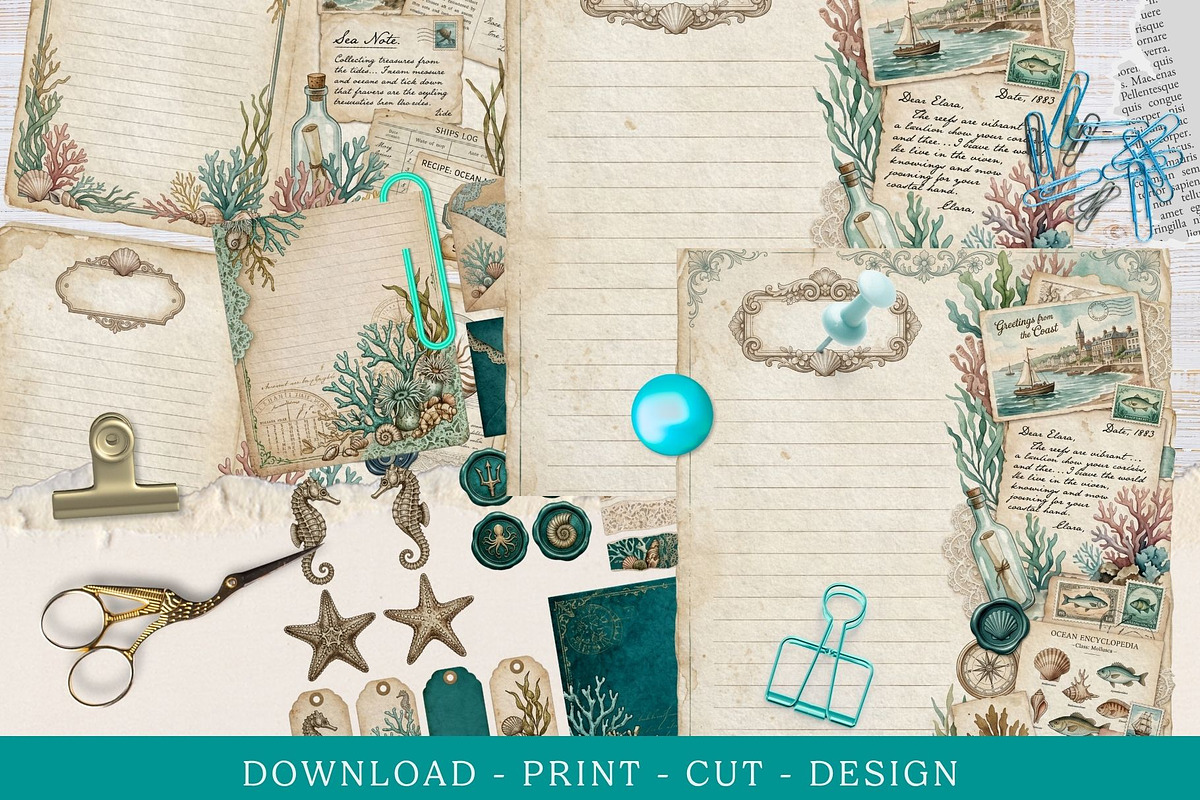 Coastal Dream Junk Journal Kit, an Object Graphic by Traveling Designer (Photo 4 of 6)