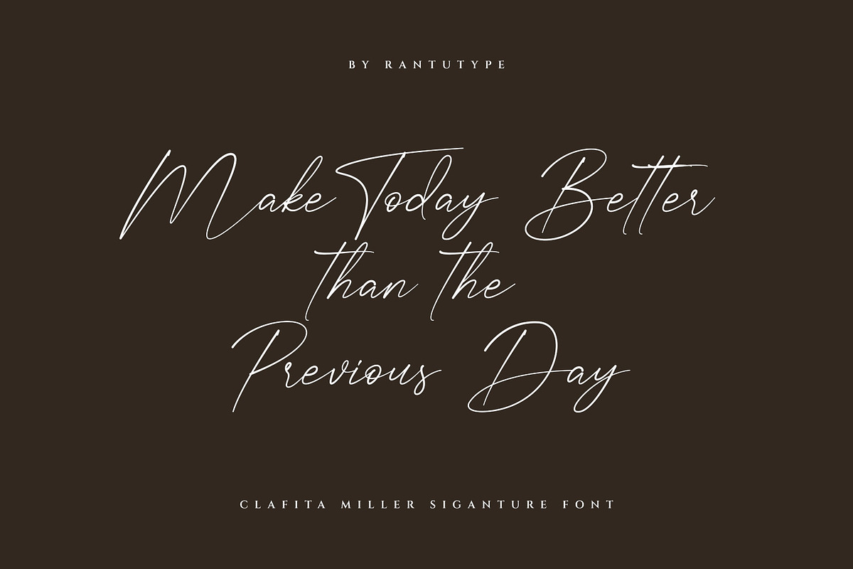 Clafita Miller - Signature Font, a Script Font by RantautypeStudio (Photo 6 of 9)