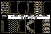 Art Deco Gold Foil Digital Papers, a Pattern Graphic by FrankiesDaughtersDesign (Thumbnail 1 of 3)