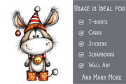 Whimsical Christmas Donkey Clipart, an Illustration by Pixels.Craft (Thumbnail 3 of 6)