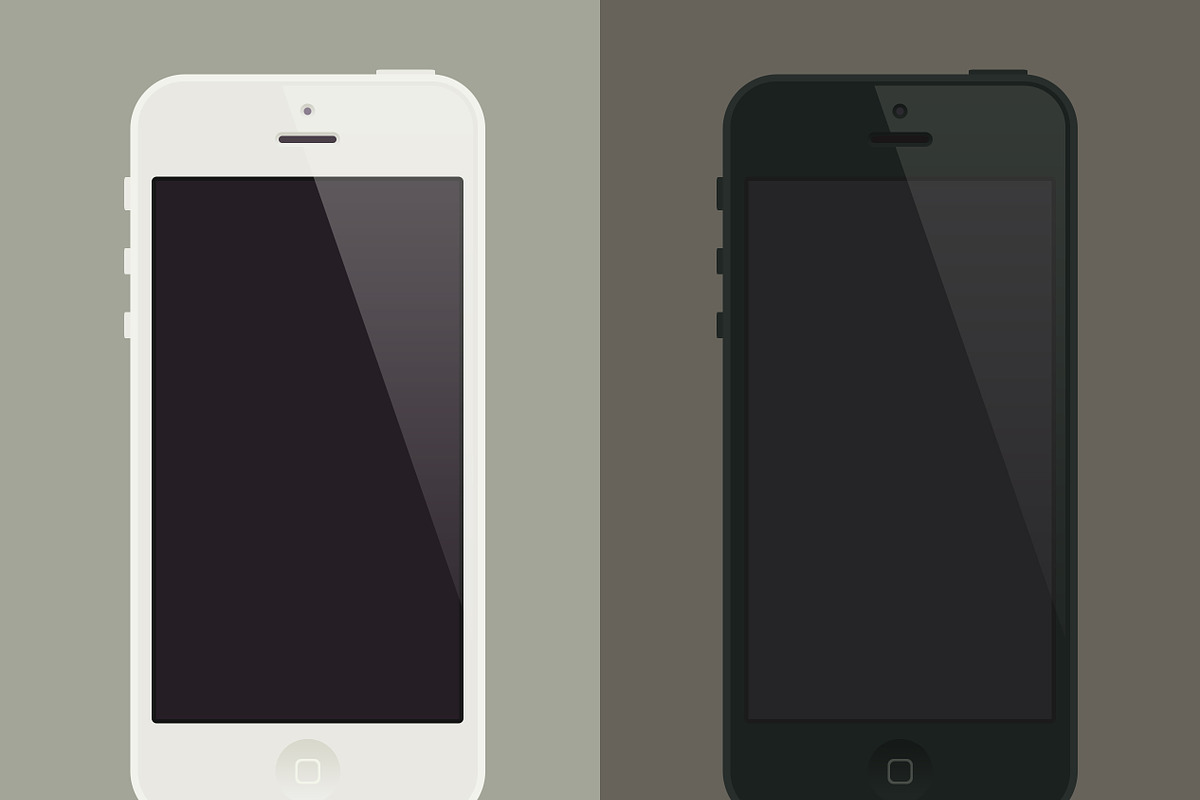 iPhone5 Flat Template, an iPhone Mockup by buatoom