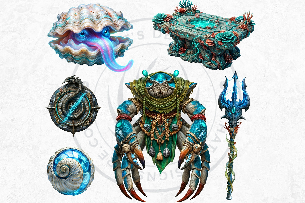 Legends of the Deep Cliparts, a Person Illustration by ThatsDesignArt (Photo 8 of 15)