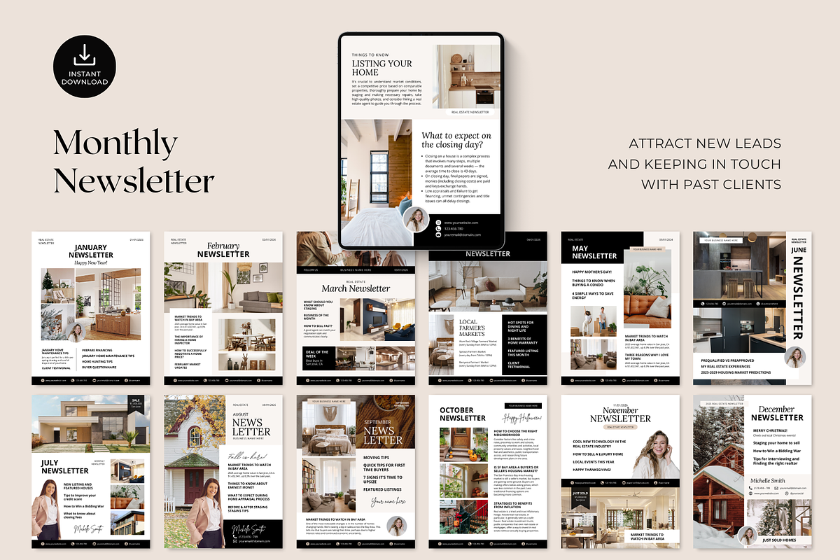 Real Estate Newsletter Template, a Brochure Template by ShopRShop (Photo 2 of 8)