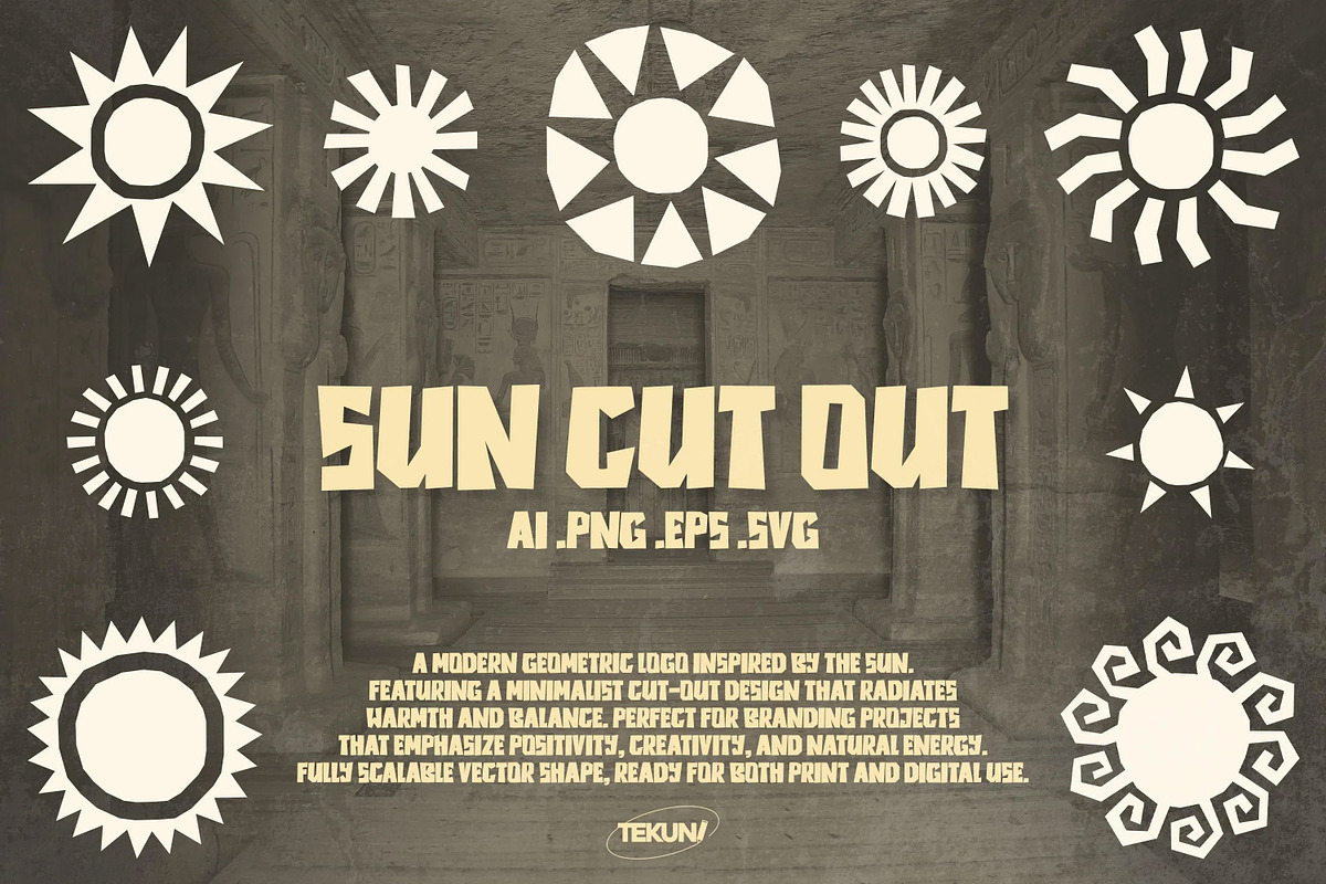 Sun Cut Out Vector Pack, a Solid Icon by Tekuni (Photo 1 of 10)