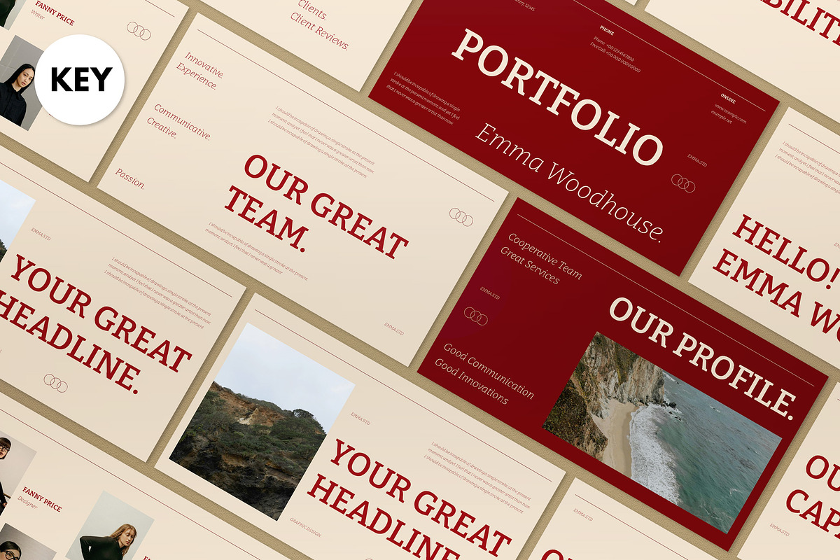 Cream Creative Portfolio Keynote, a Presentation Template by graphicook (Photo 1 of 4)