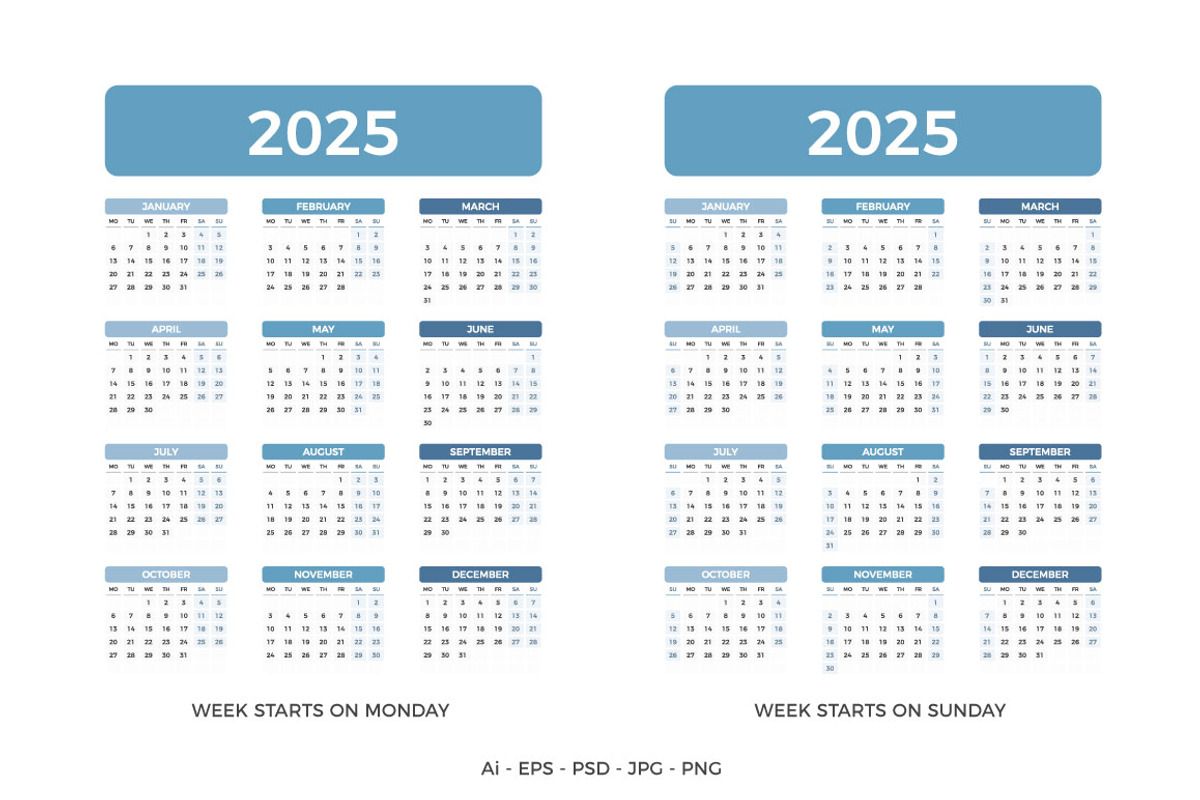 2025 Calendar, a Graphic by PixMarket