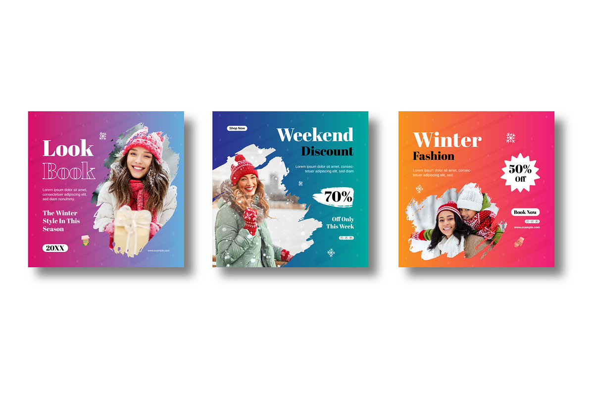 Winter Social Media Post Template, a Social Media Template by MightyDesign (Photo 3 of 6)