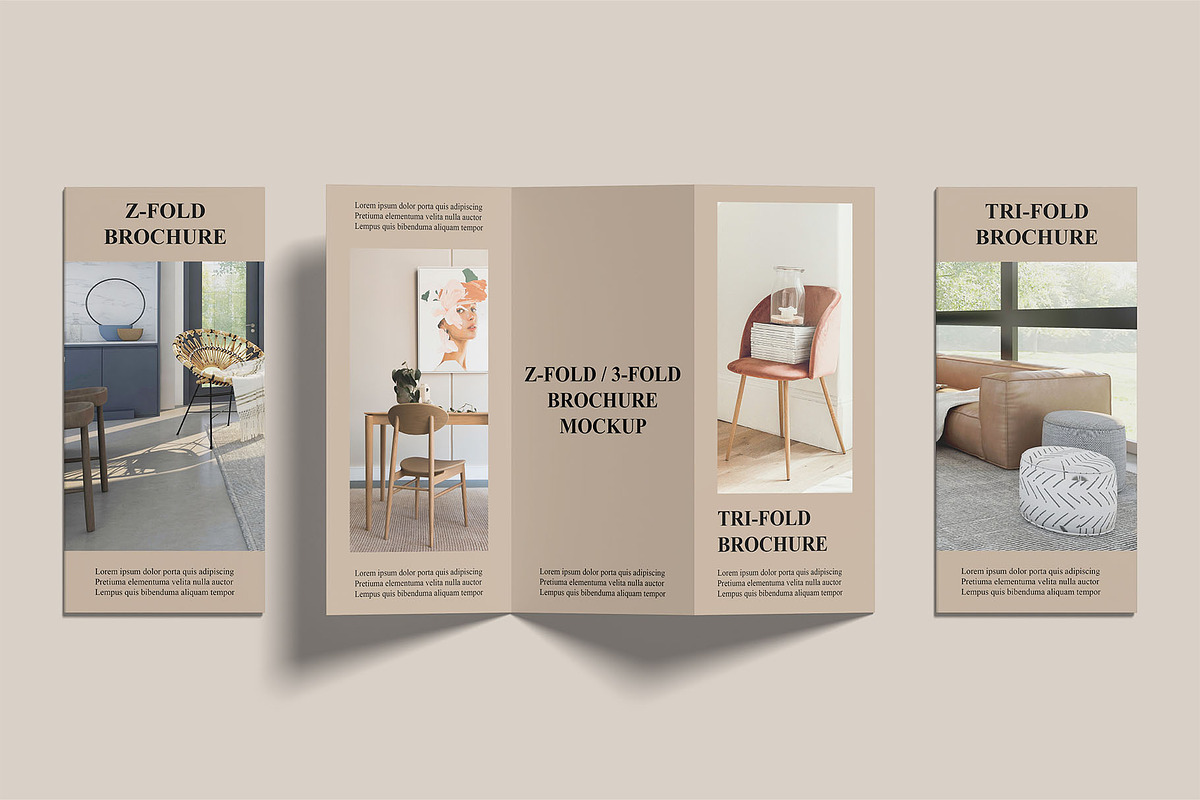 A4 Trifold Brochure Mockups | Z-Fold, an Advertising Mockup by Compositing Studio (Photo 13 of 20)