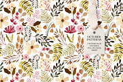October Watercolor Patterns Set, a Pattern Graphic by Webvilla Studio (Thumbnail 1 of 10)