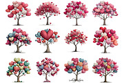 Quirky Valentine Day Tree Clipart, an Illustration by DreamArtGraphic (Thumbnail 4 of 4)