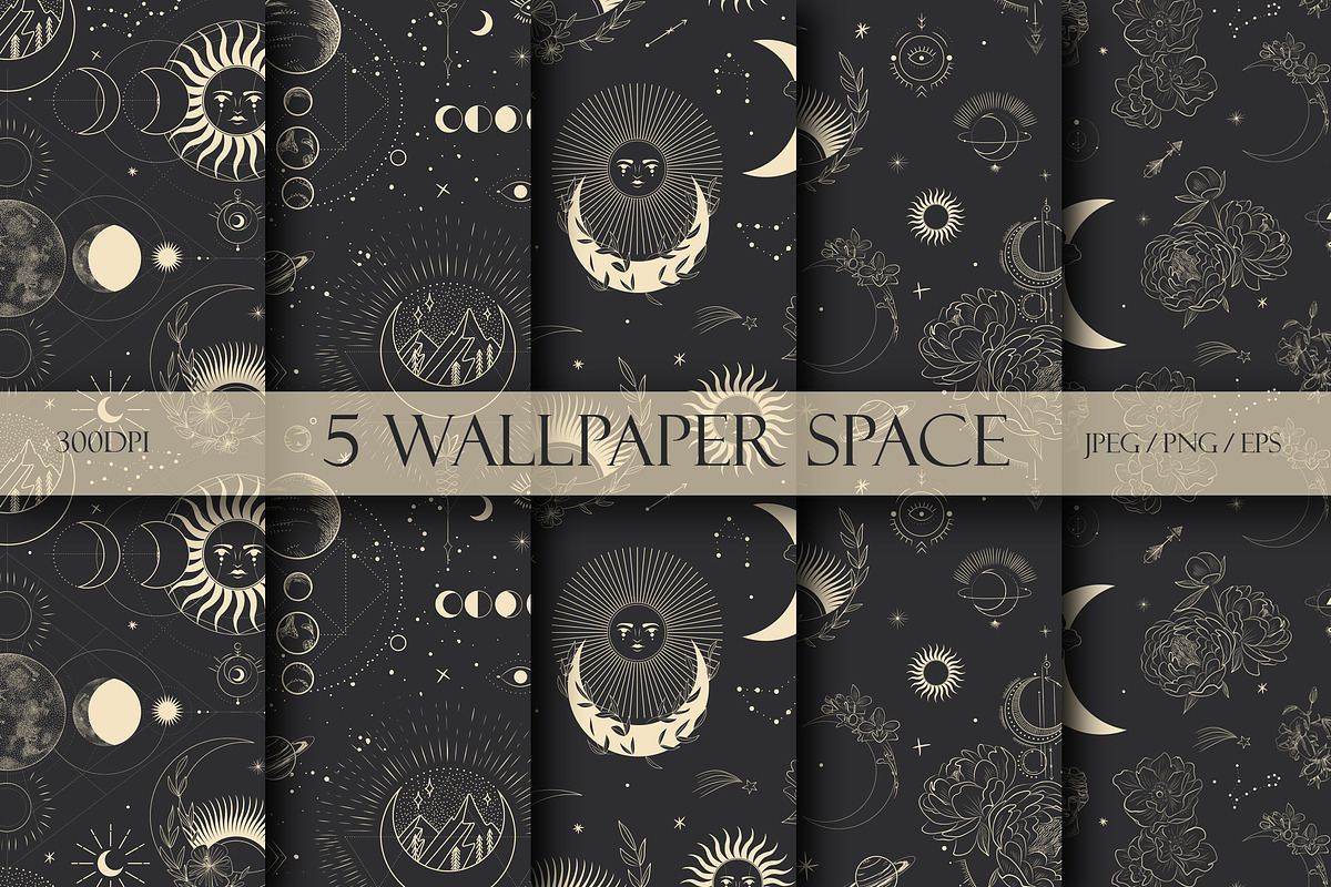 Cosmic esotericism. Seamless, an Illustration by Chikovnaya (Photo 1 of 4)