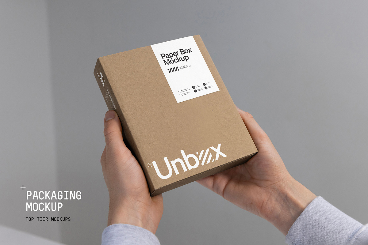Cardboard Box Mockup, a Pens & Pencil Mockup by HAZARD MOCKUPS (Photo 1 of 9)