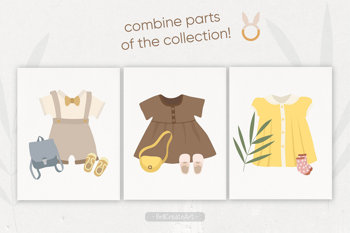Boho baby clothes & toys clipart set, an Illustration by BrillCreateArt (Photo 4 of 5)
