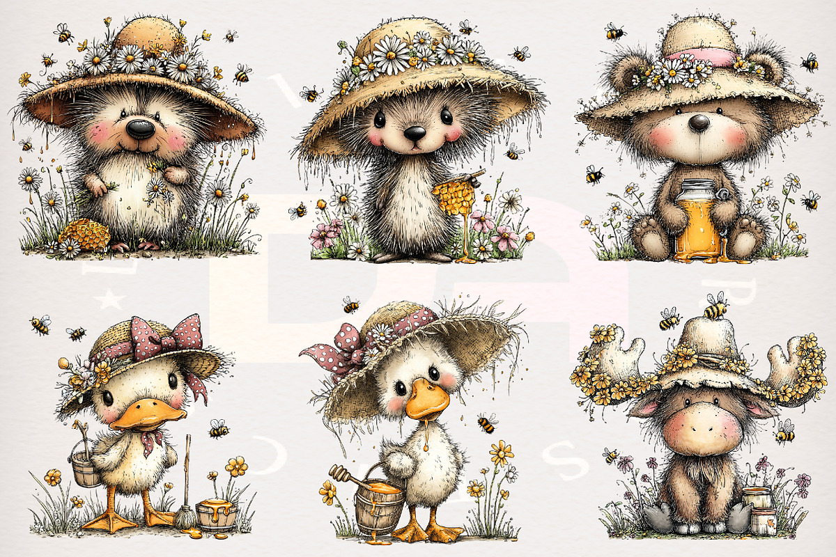 Whimsical Woodland Honey Clipart, a Transportation Illustration by Digital Artistic99 (Photo 2 of 9)