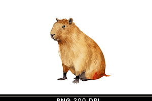 Watercolor Capybara Clipart Bundle