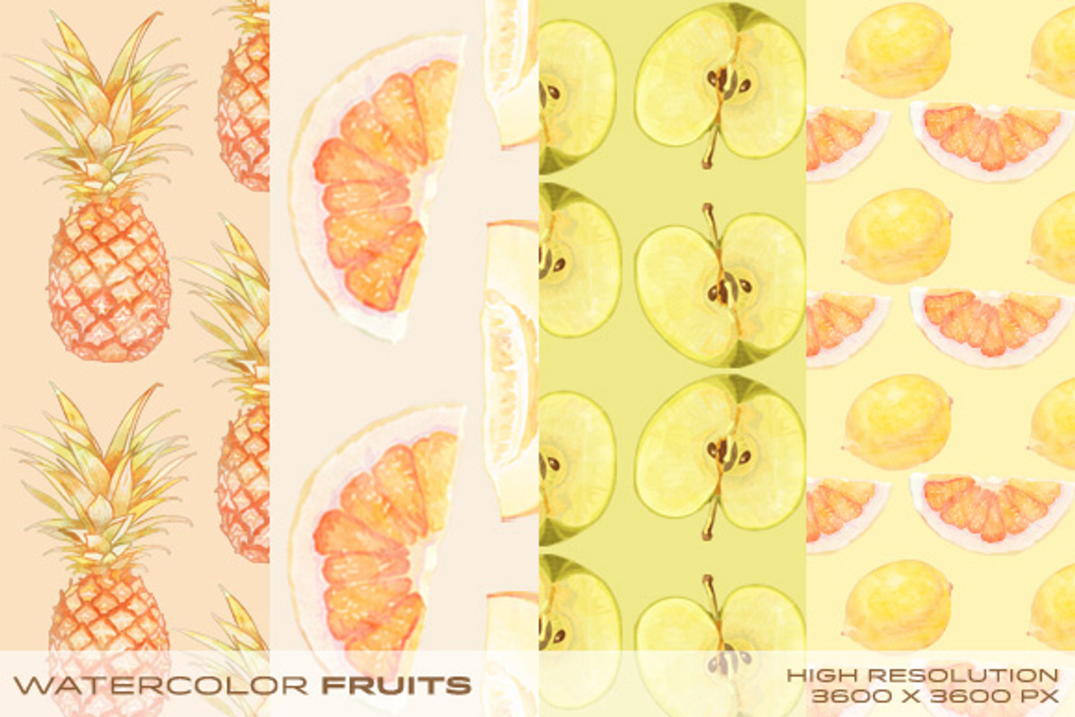 Watercolor Fruits preview 2