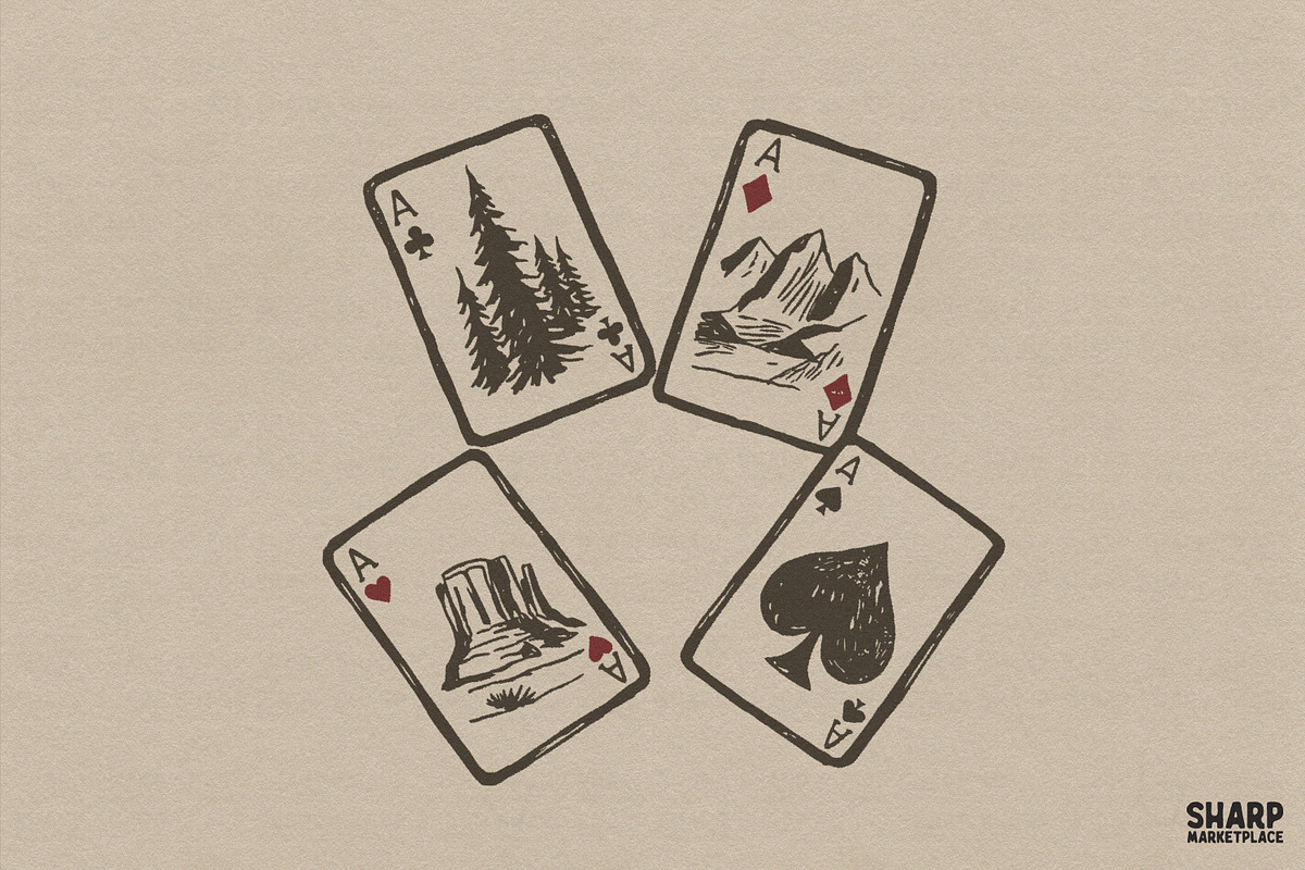 Western Ace Playing Cards Nature, an Object Graphic by SharpMarketplace (Photo 1 of 4)
