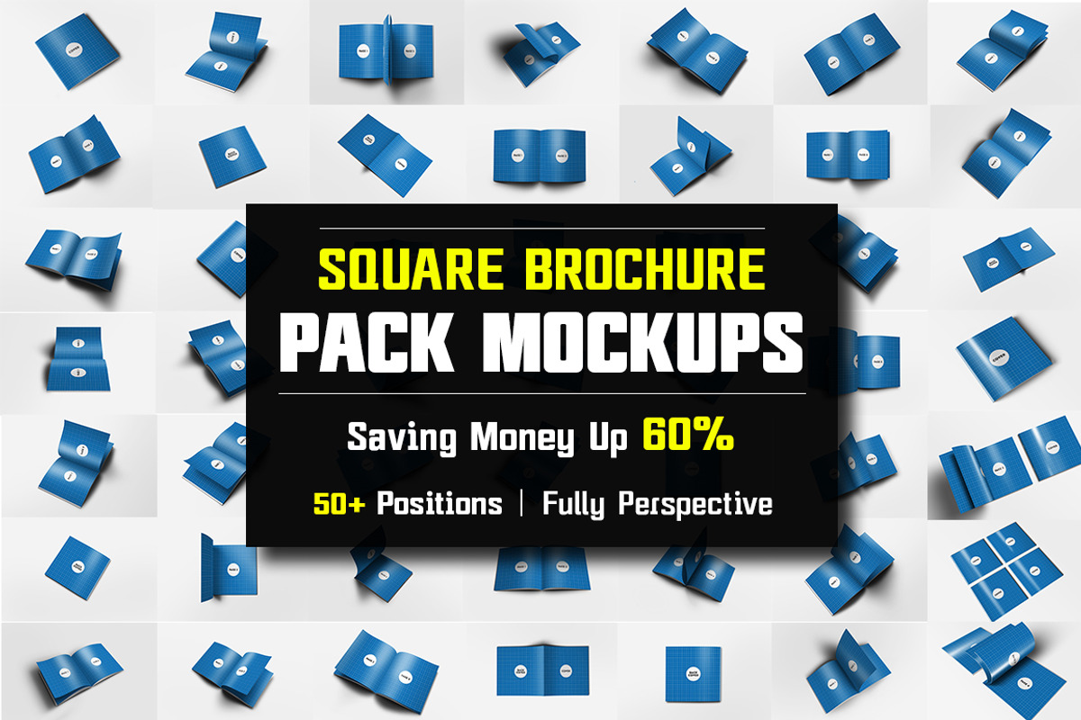 Square Brochure Mockups Pack Bundle, a Print Template by Kongkow (Photo 1 of 15)
