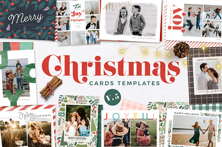 Christmas Card Templates v.5, a Card Template by 7th Avenue Designs